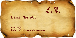 Lini Nanett névjegykártya
